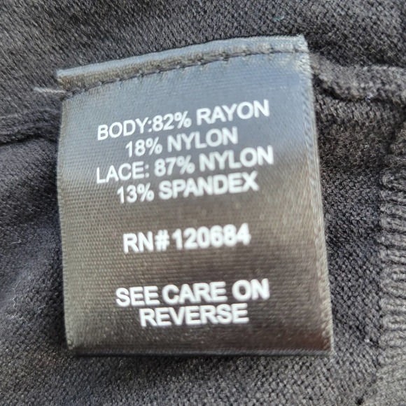 Torrid Black Lace Sleeve Knit Top Plus Size 5 5X - Picture 7 of 8